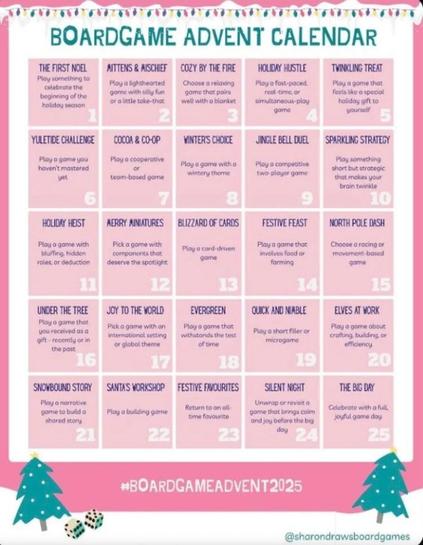 Board game advent calendar