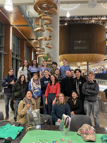 Emily Lowan with young greens and supporters at UBC campus