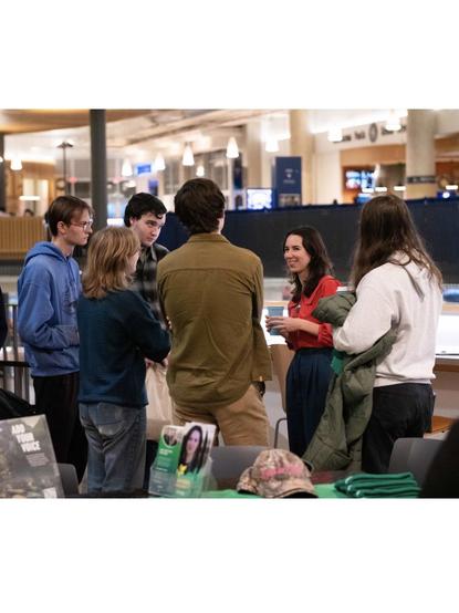 Emily Lowan with young greens and supporters at UBC campus