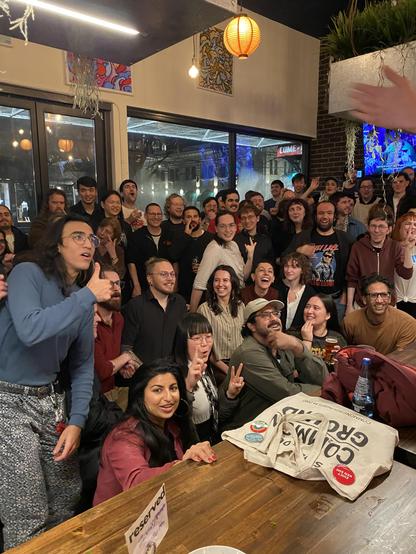 A large group of "left wingers" at a Cope event in Vancouver, BC