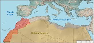 map of mediterranean sea and sahara desert