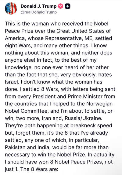 First part of a long post from trump