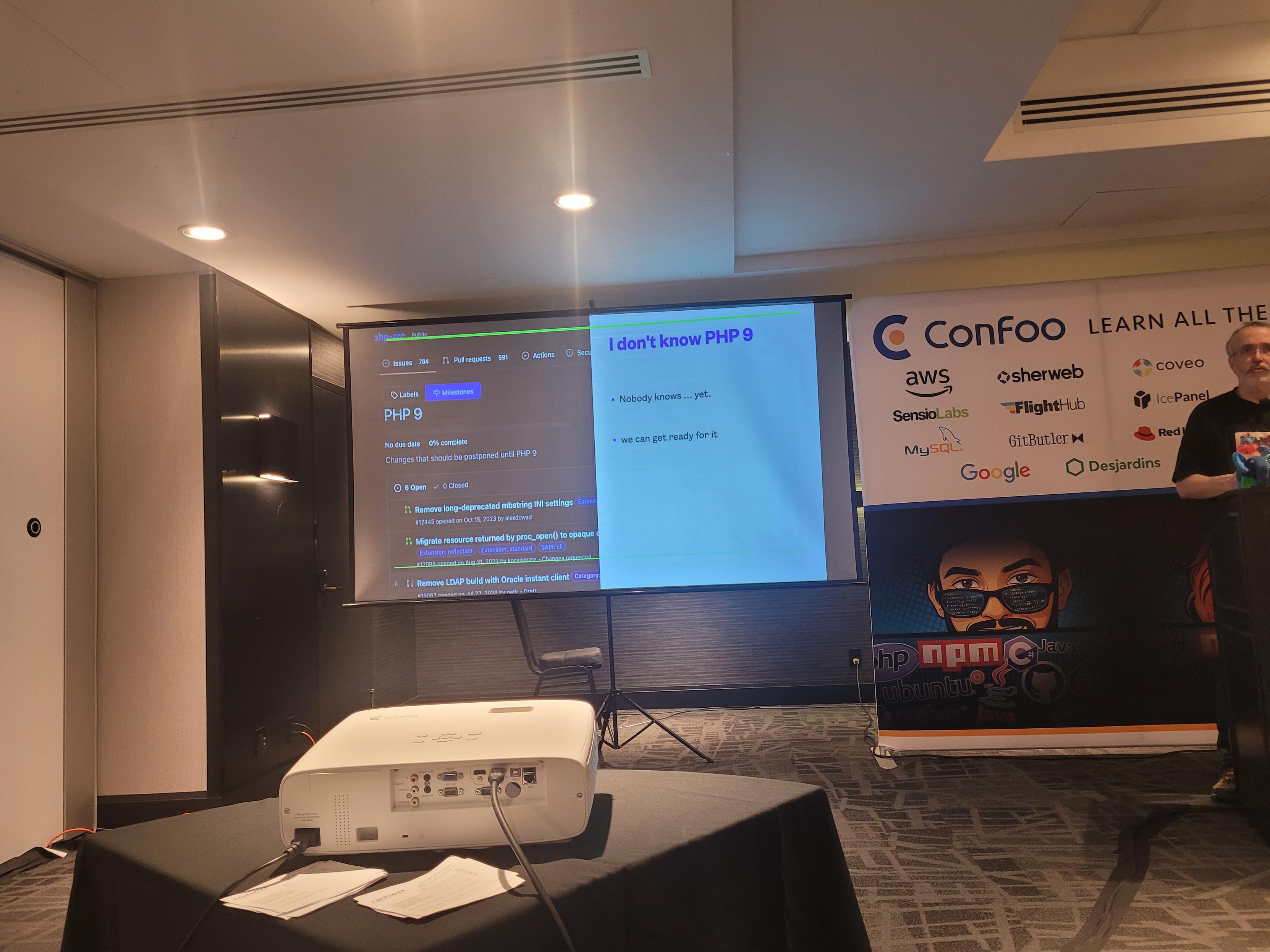 Slide from a presentation about PHP 9.