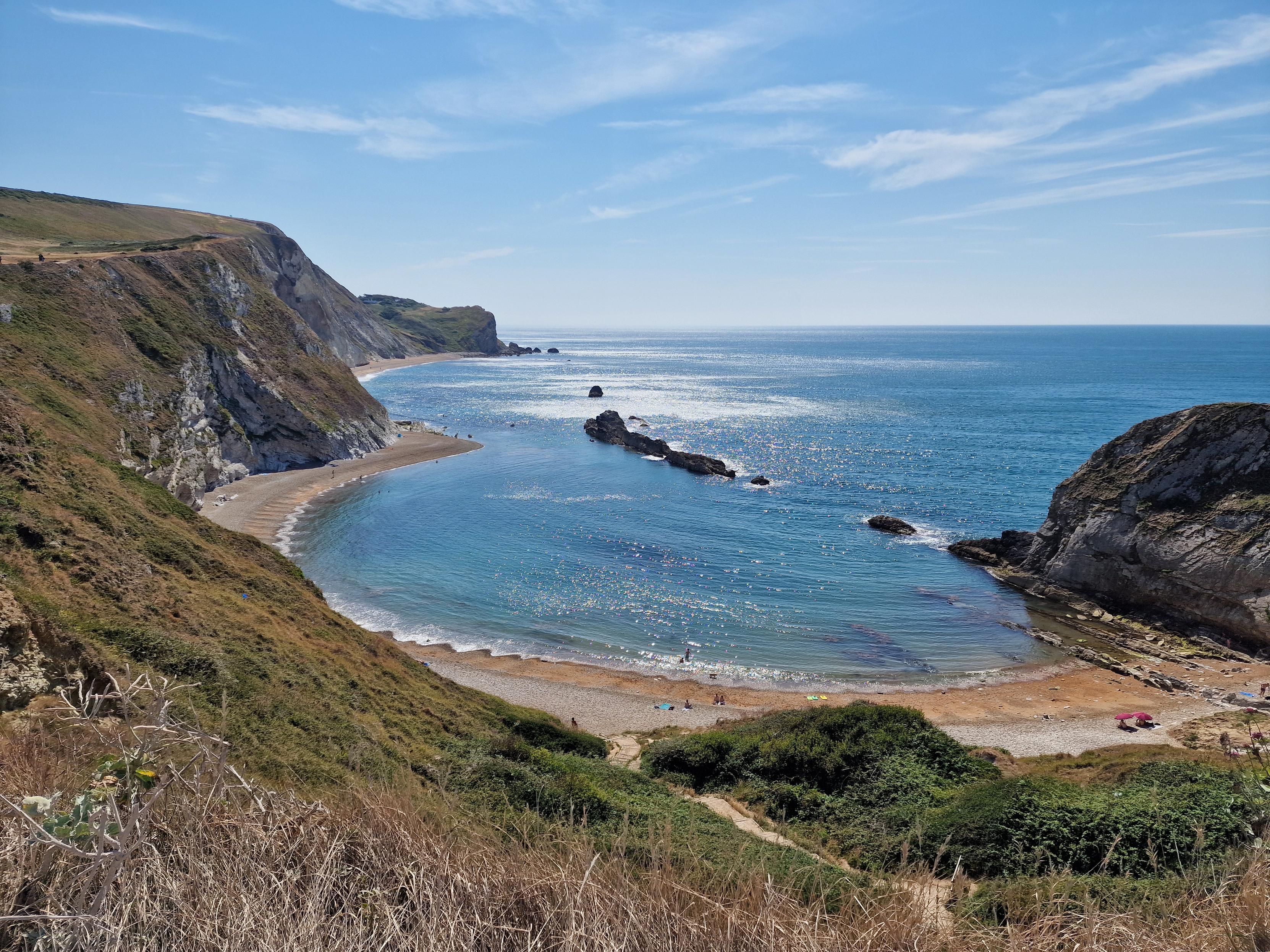 View across the sea from Durdle Door